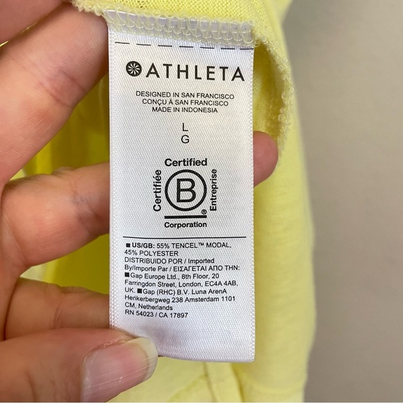 Athleta Honeysuckle Yellow Crewneck Sleeveless Breezy Tank Size L - Picture 6 of 6